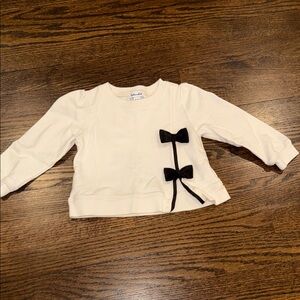 Splendid White Sweatshirt with Black Bows 12-18 Months